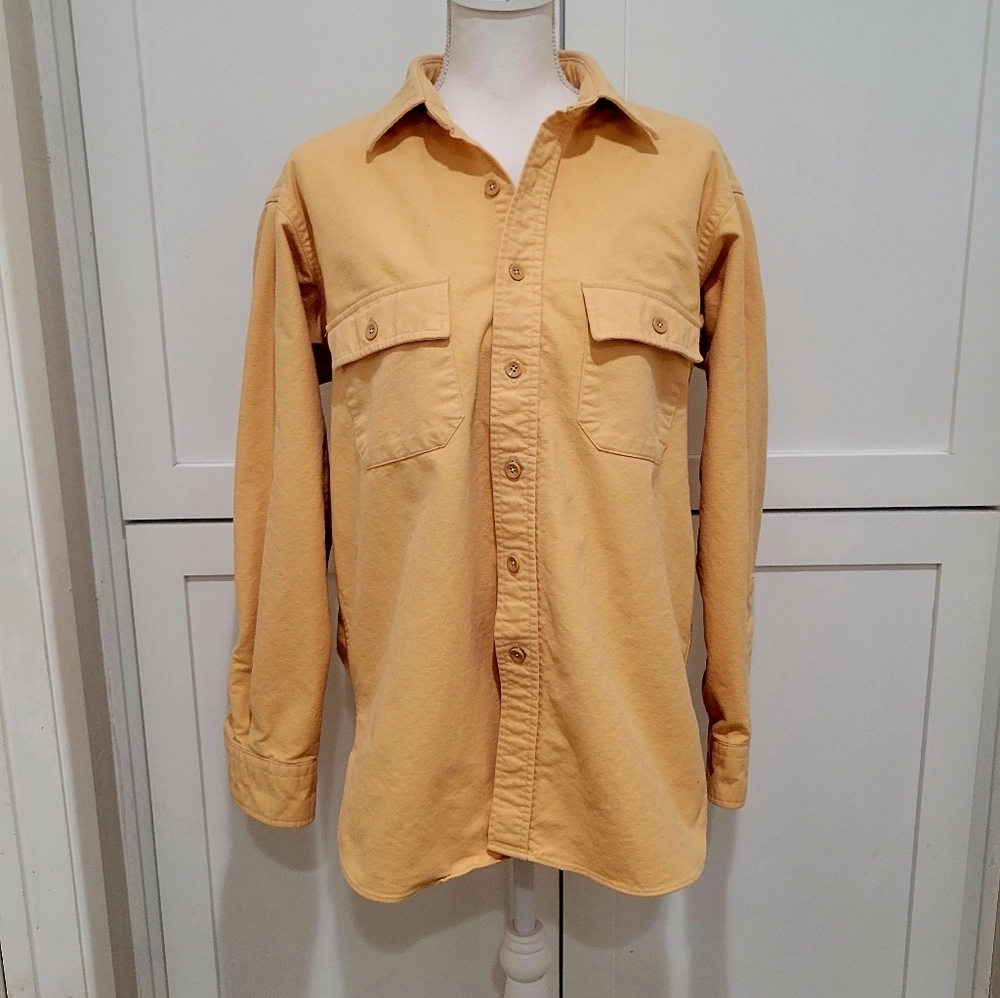 VTG L.L. Bean Chamois Cloth Button Down Shirt | Peach Soft Flannel | Size 16